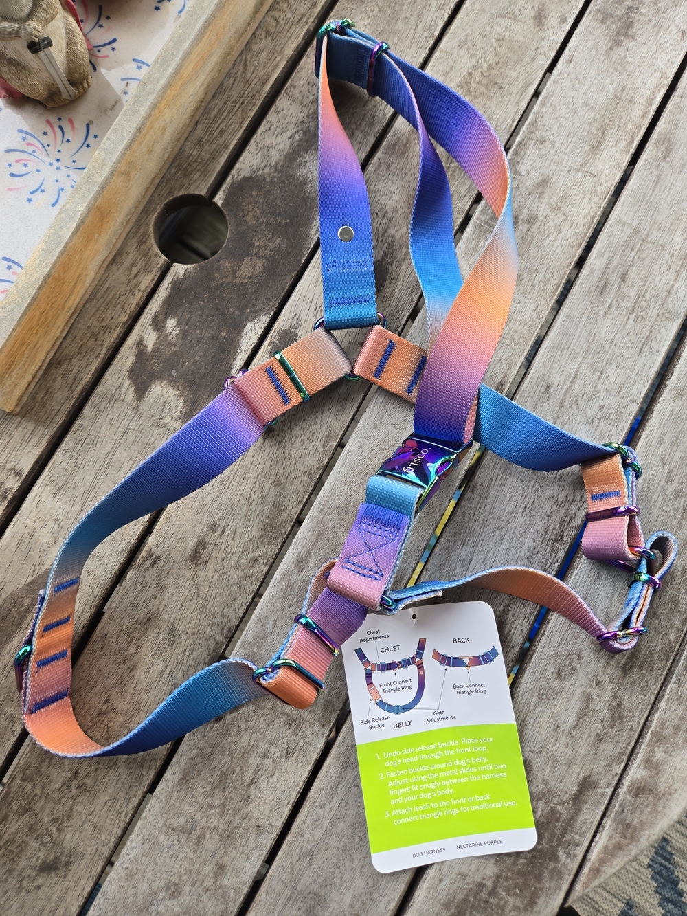 Gradient Purple Blue Peach No-Pull Dog Harness